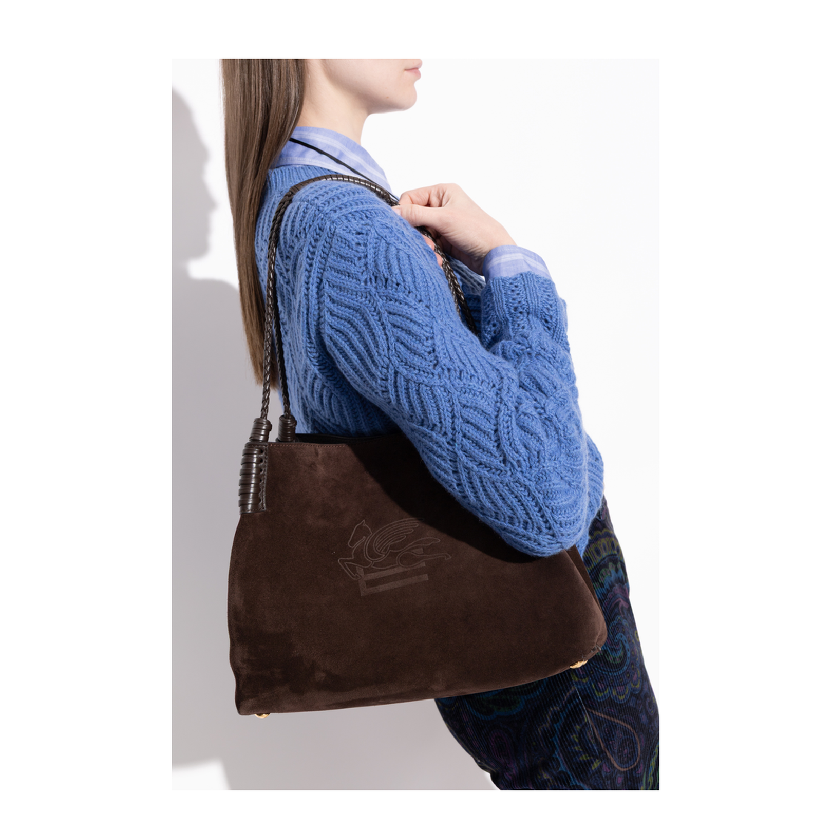 Small Libra Tote Bag in Suede - Image 2
