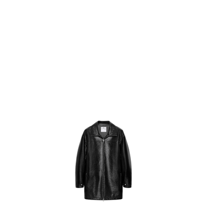 Zipped Vinyl Maxi Bomber Jacket - Image 1