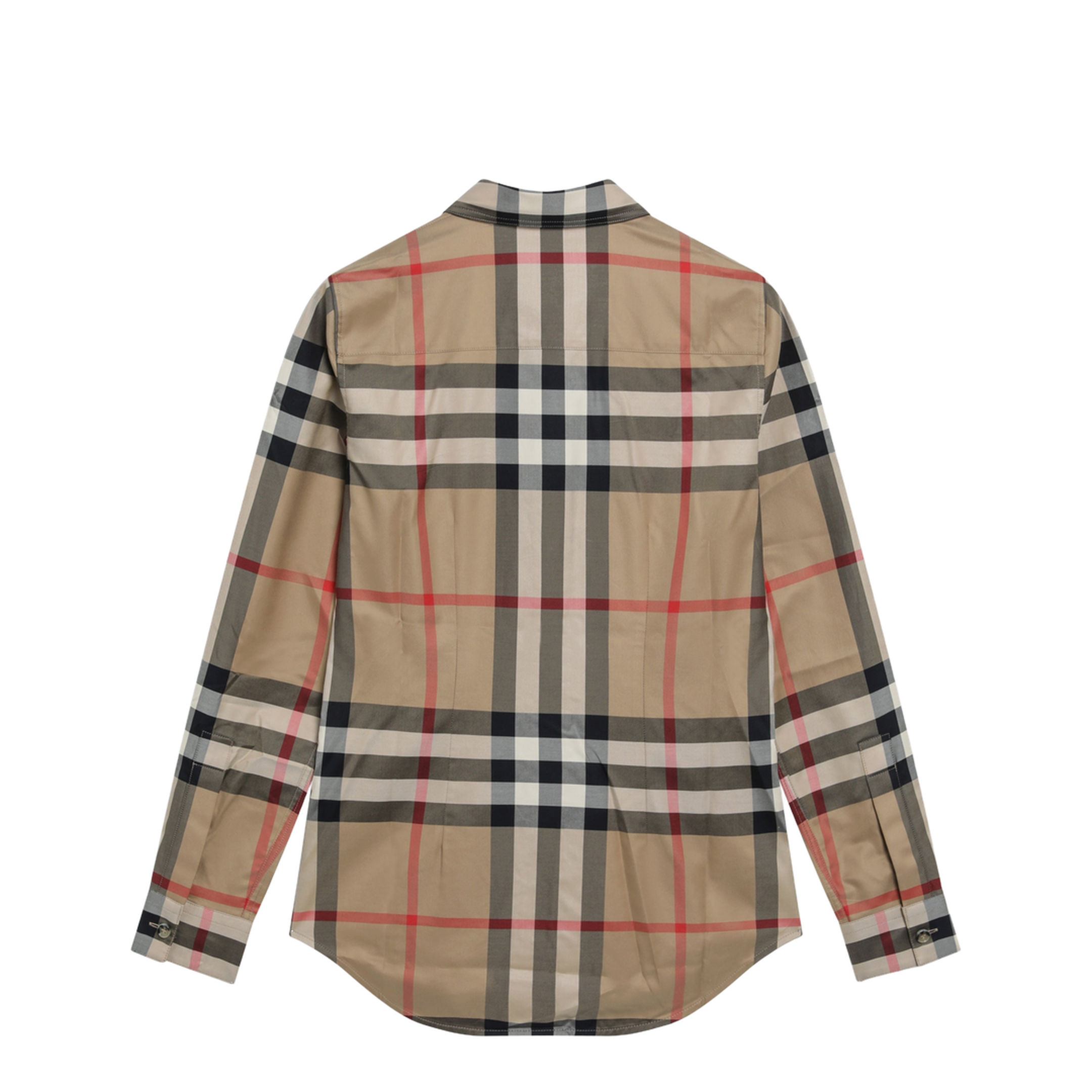 Slim-fit Cotton Twill Check Shirt in Archive Beige - Image 2