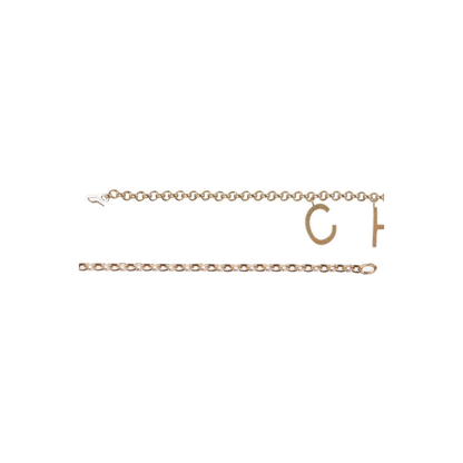 Gold-Tone Interlocking Chain Design Lettered Detailing Adjustable Length Clasp Fastening - Image 2