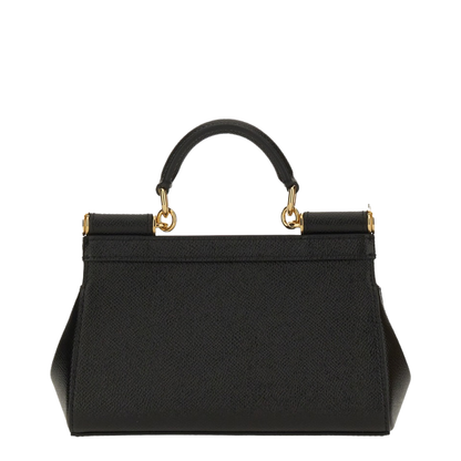 Sicily Small Calf Leather Top-Handle Bag - Nero - Image 9