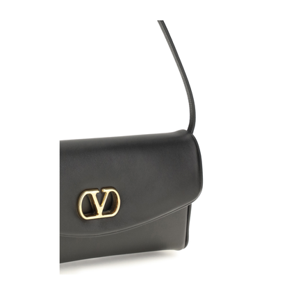 DeVain Small Calfskin Shoulder Bag - Black - Image 4
