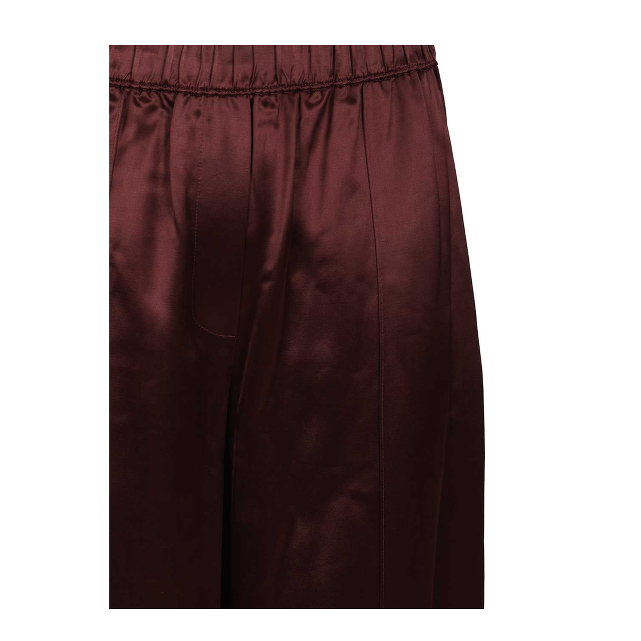 Burgundy Satin Wide-Leg Pants - Image 4