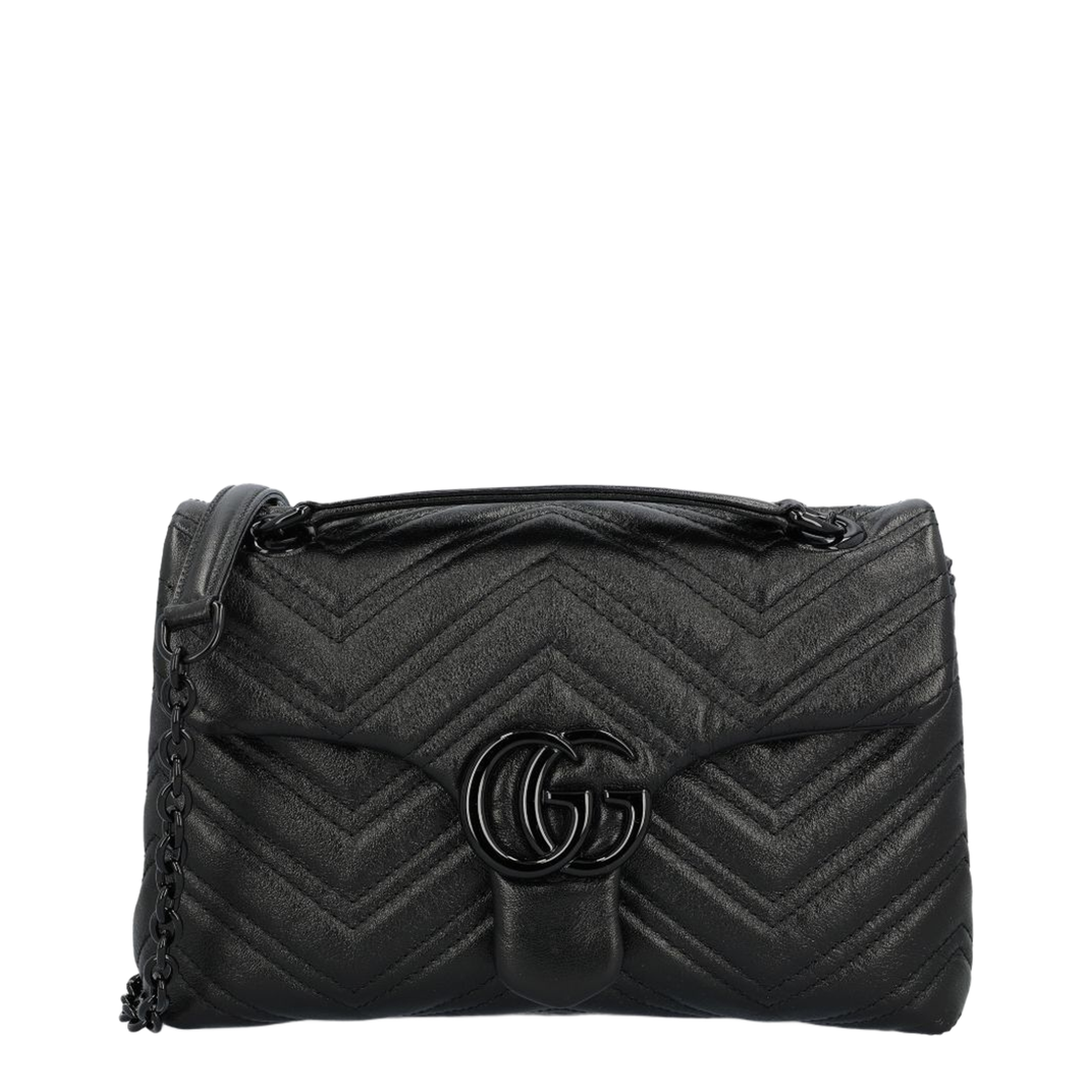 GG Marmont Small Matelassé Leather Shoulder Bag - Black - Image 1