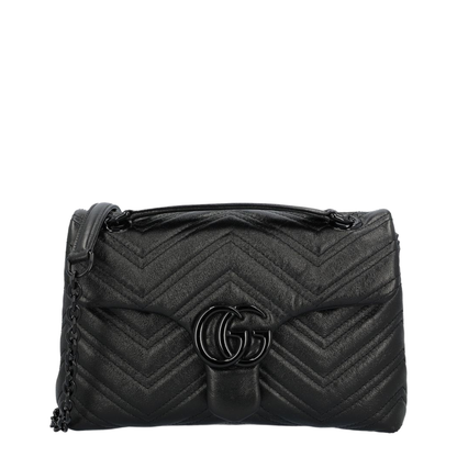 GG Marmont Small Matelassé Leather Shoulder Bag - Black - Image 1
