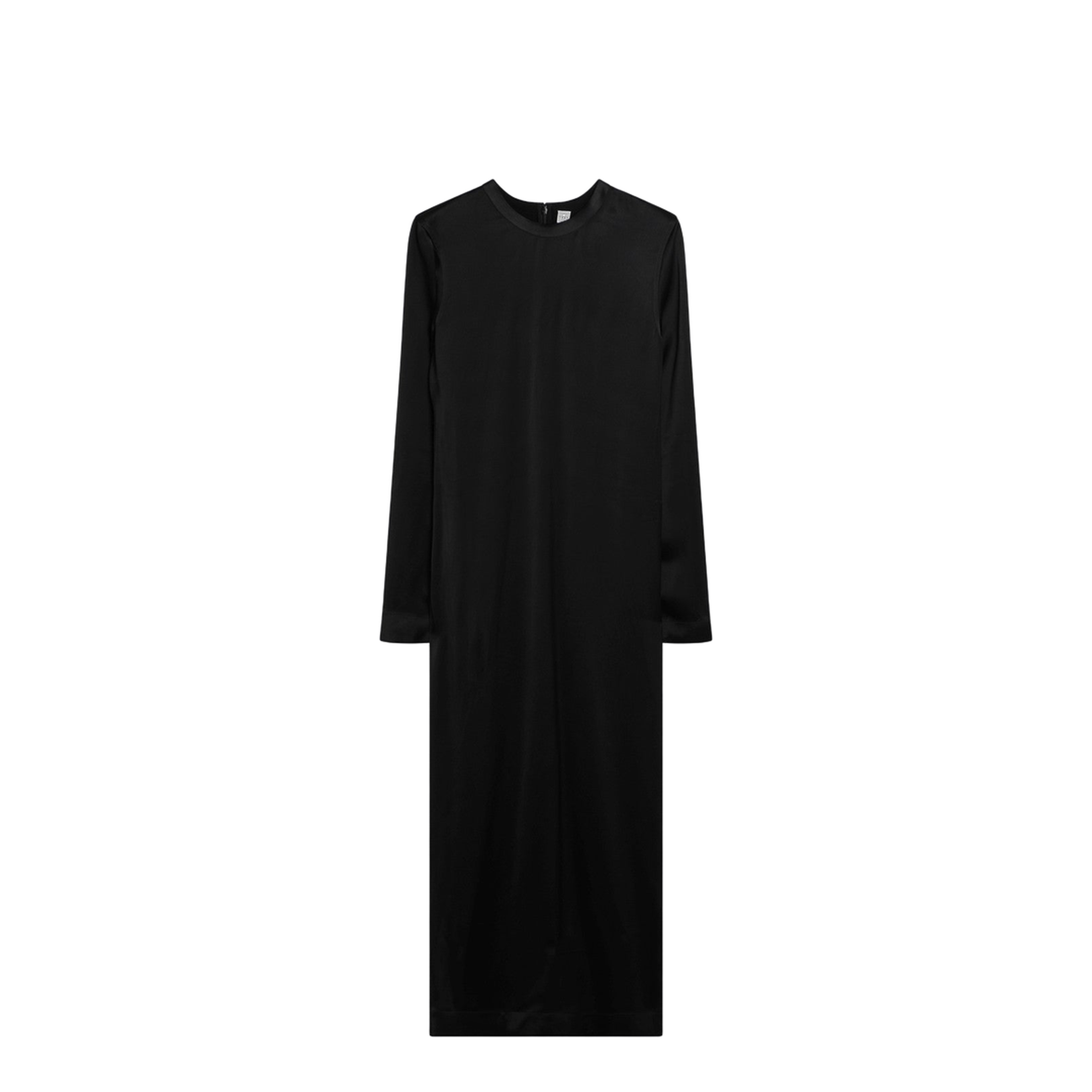 Black Midi Dress in Lustrous Viscose - Image 1