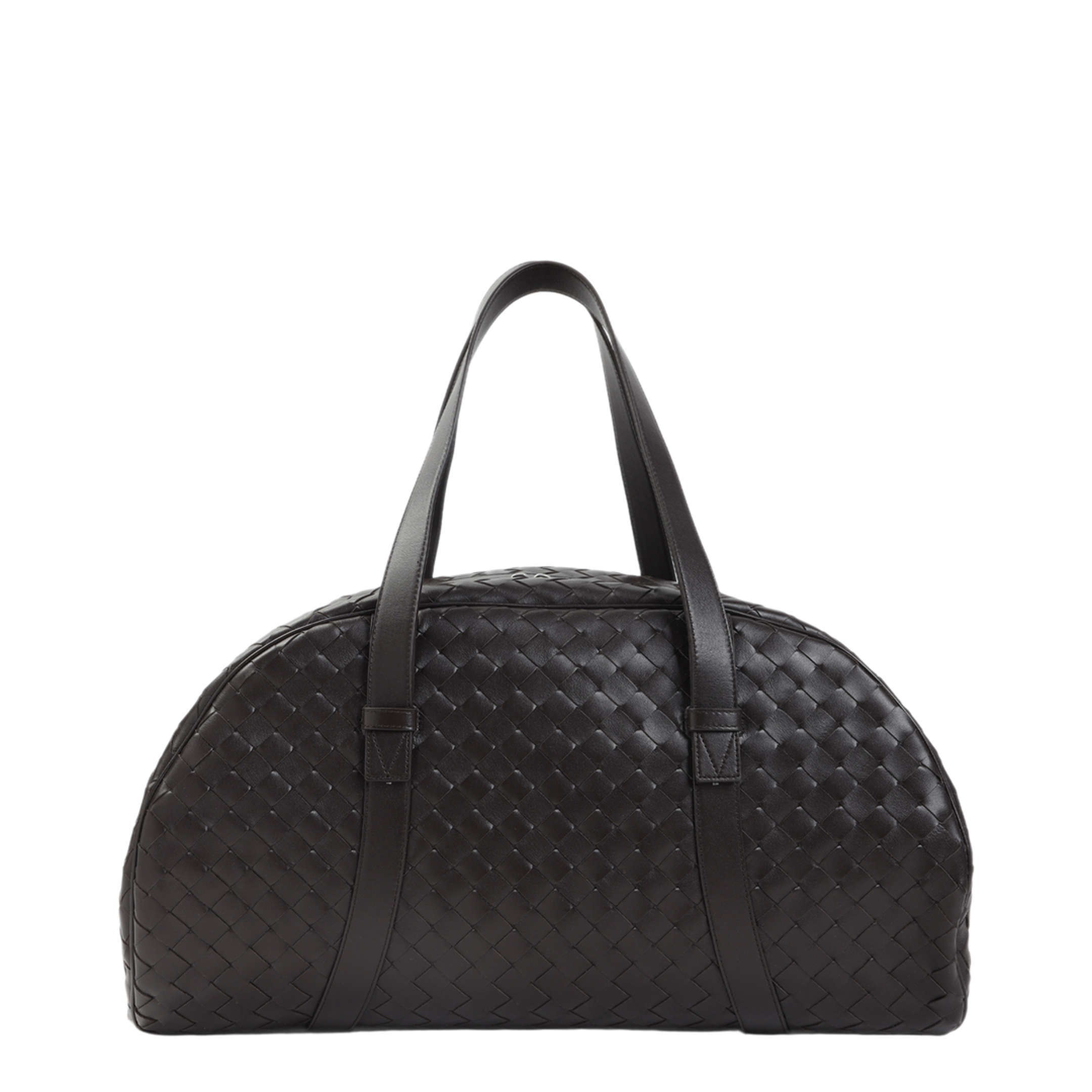 Intrecciato Leather Duffel Bags - Black - Image 5