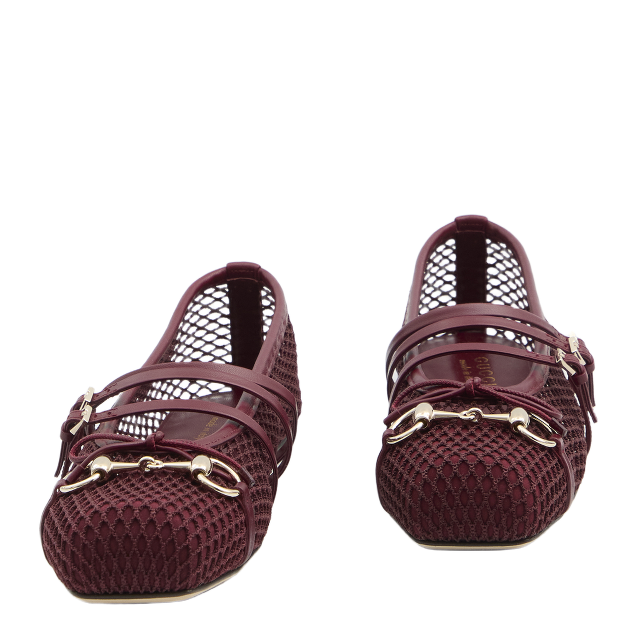 Horsebit Ballet Flat in Rosso Ancora Mesh - Image 5