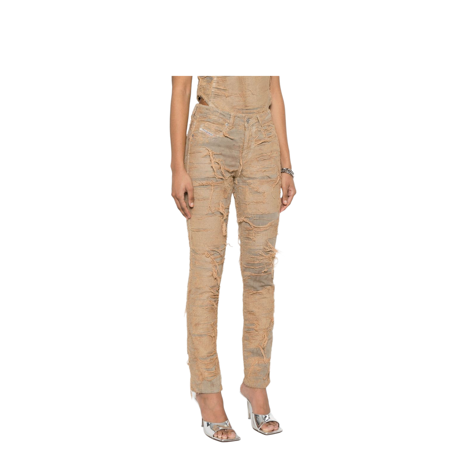 Slim Jeans In Beige - Image 3