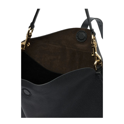 Buckle-Fastening Extra-Large Leather Shoulder Bag - Image 10