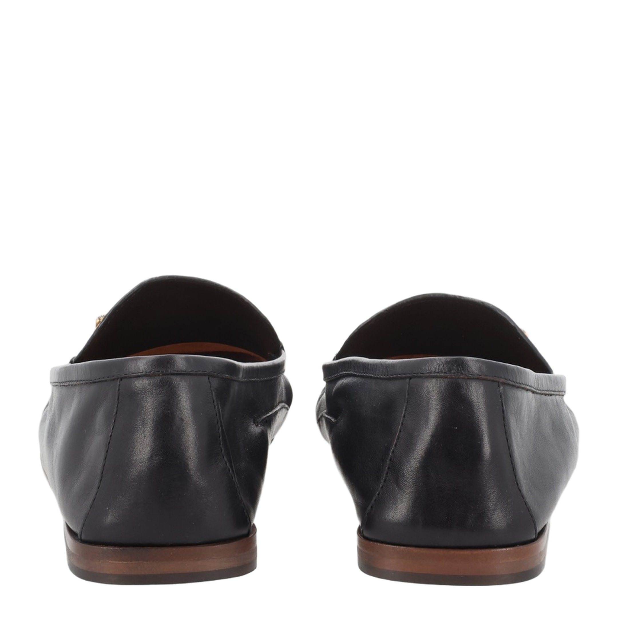 Loafers With Metal Detail On The Front Black-Gold - Image 2
