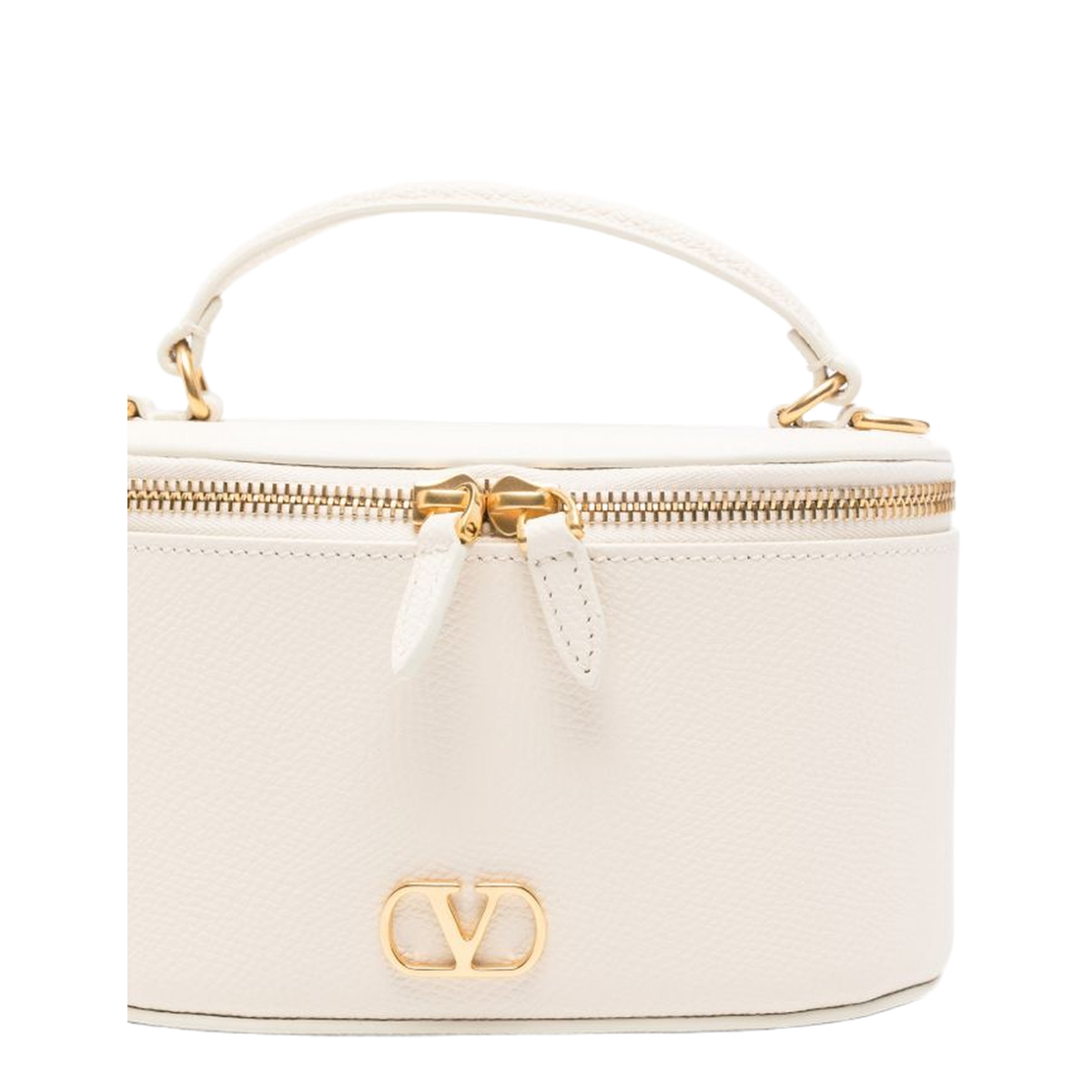 VLogo Signature Mini Grainy Calfskin Vanity Bag - Light Ivory - Image 2