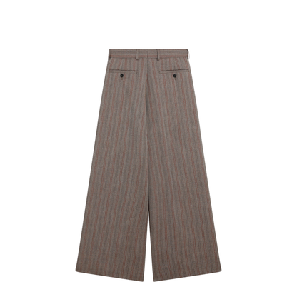 Wide-Leg Pinstripe Wool Trousers - Image 2