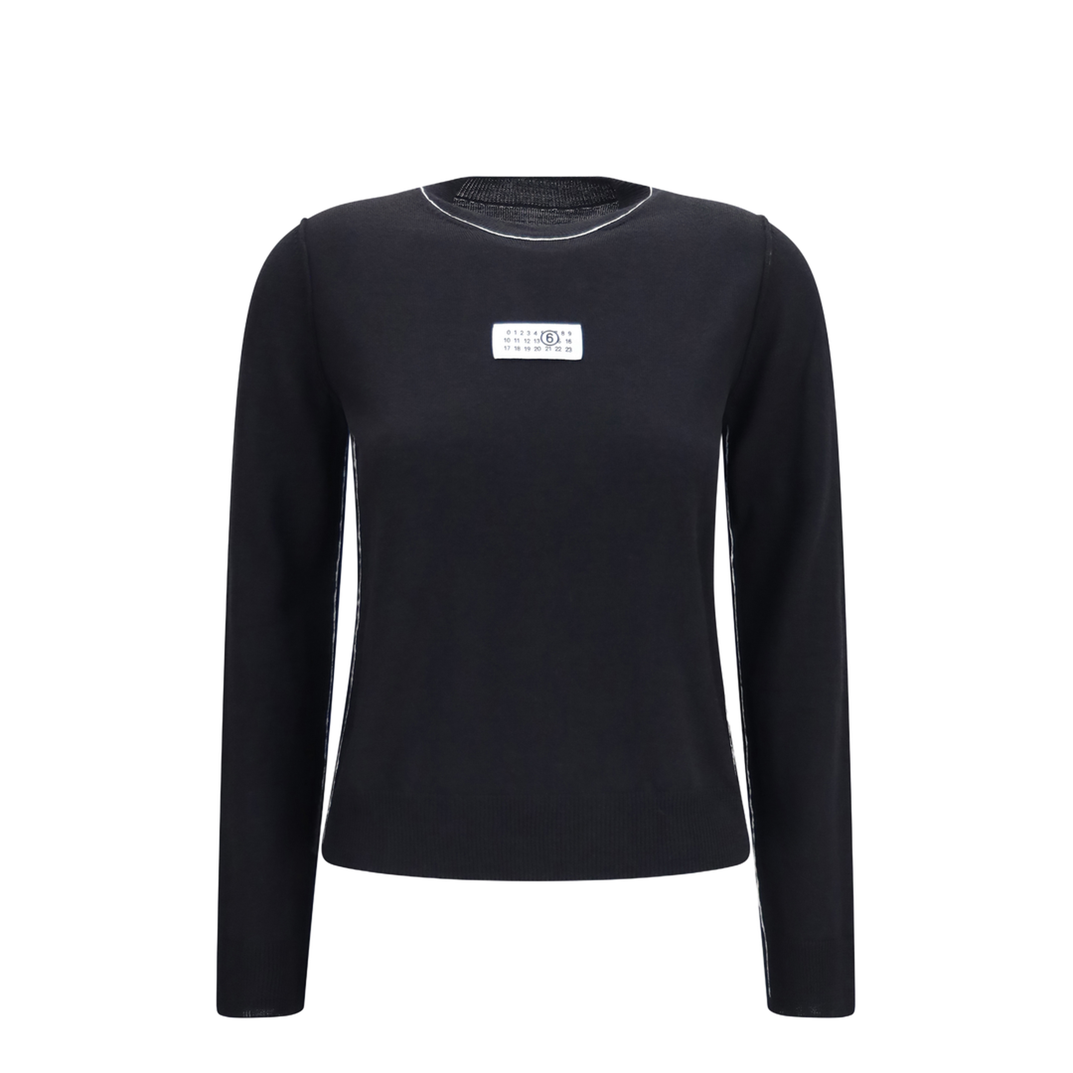 Wool-blend T-shirt with contrast details - Image 1