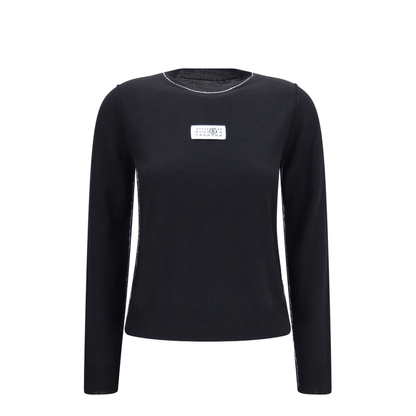 Wool-blend T-shirt with contrast details - Image 1