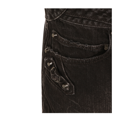Black Denim City Mini Skirt - Image 5