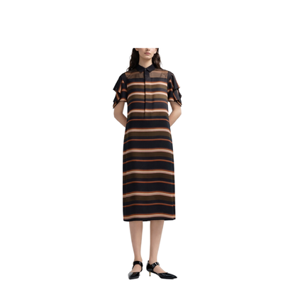MIDI DRESS WITH HORIZONTAL STRIPE PRINT - Image 2