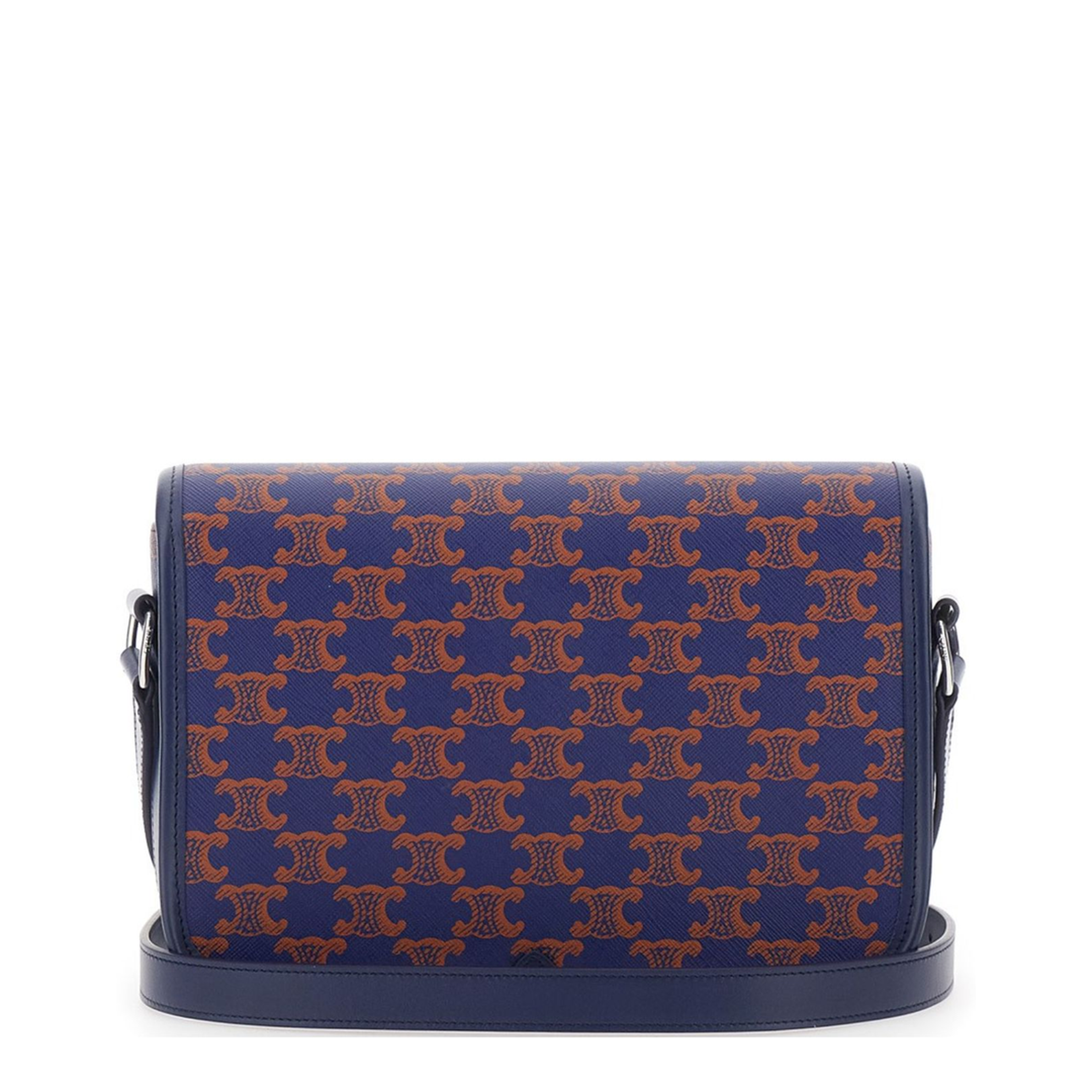 Folco Small Triomphe Canvas Calfskin Messenger - Deep Navy - Image 3