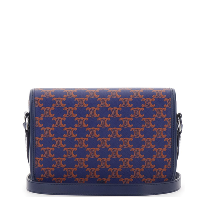 Folco Small Triomphe Canvas Calfskin Messenger - Deep Navy - Image 3