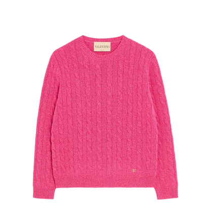 Wool Mouliné Cable-Knit Sweater - Image 1