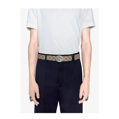 GG Supreme Black Leather Reversible Belt - Image 2