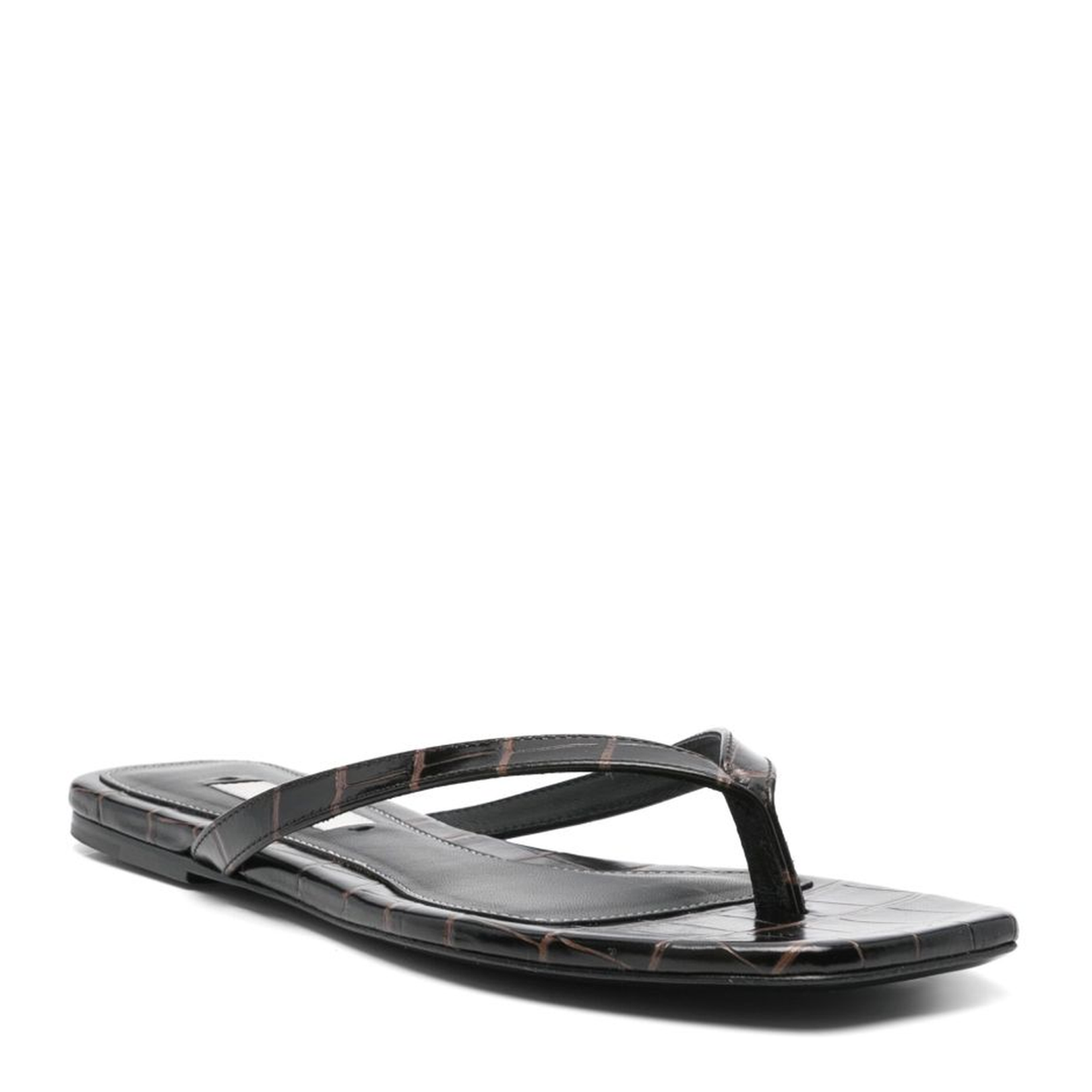 Thong Strap Flat Leather Sandals - Image 2