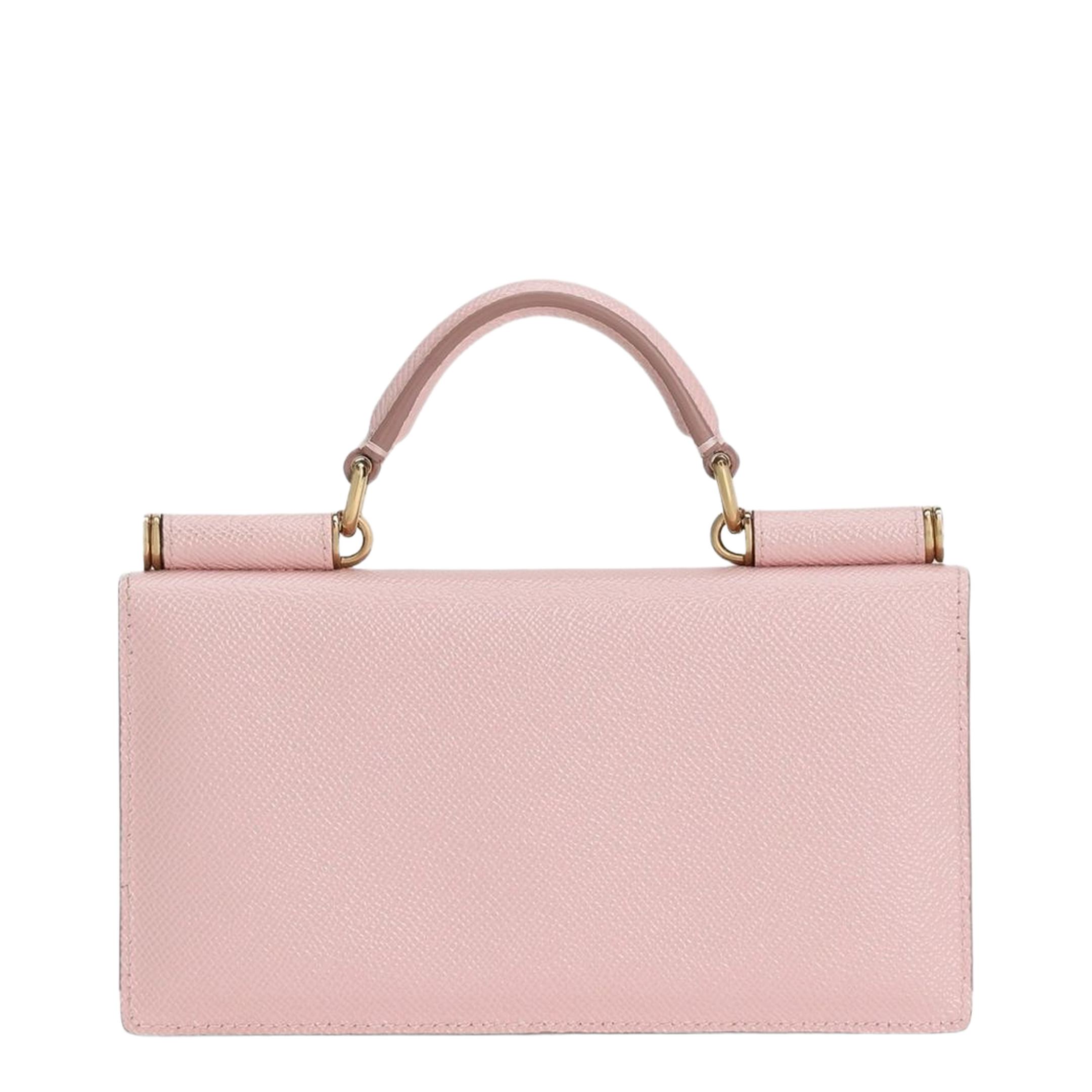 Pink Mini Bag in Dauphine Leather with Logo Tag - Image 4