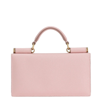 Pink Mini Bag in Dauphine Leather with Logo Tag - Image 4