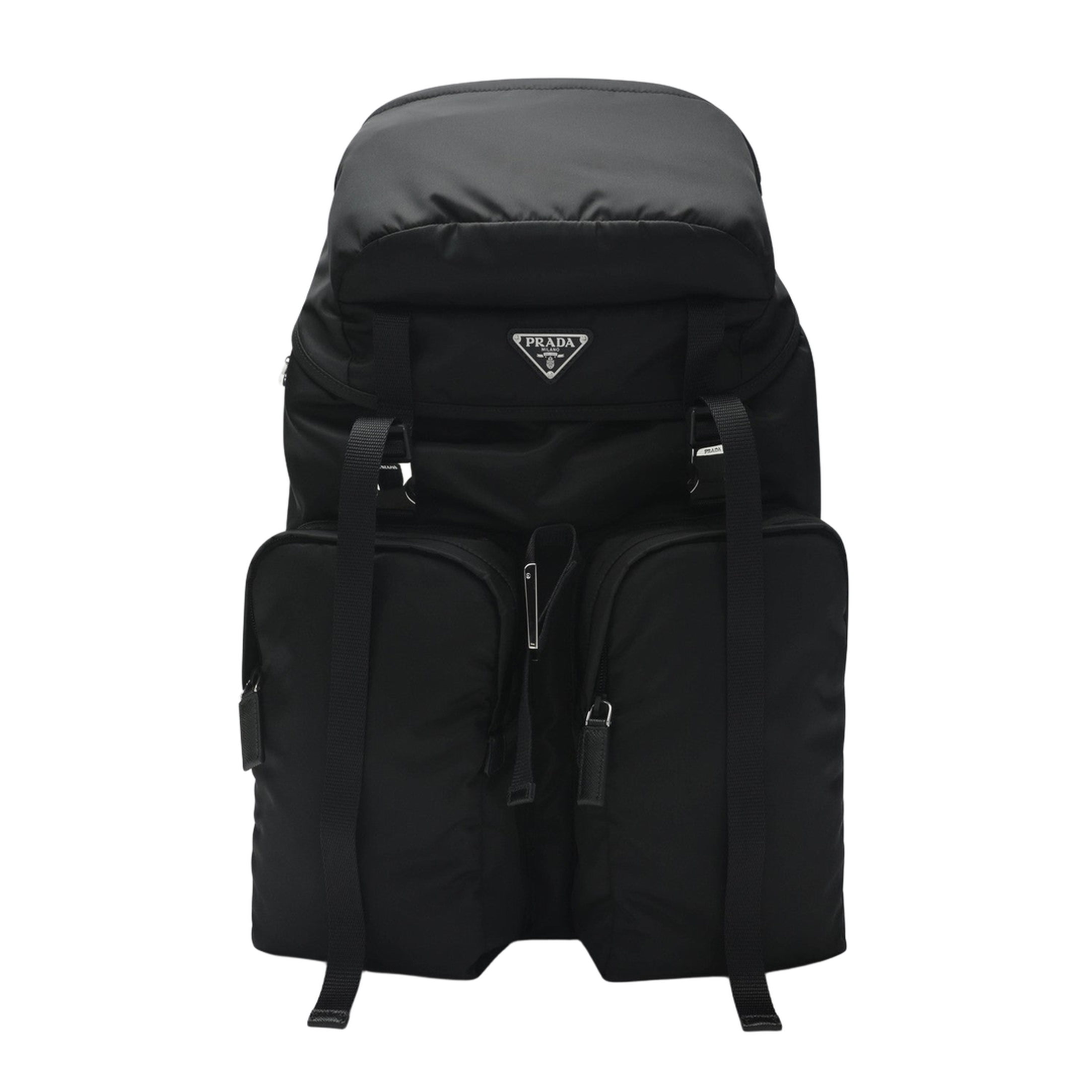 Re-Nylon Saffiano Leather Backpack - Black - Image 1