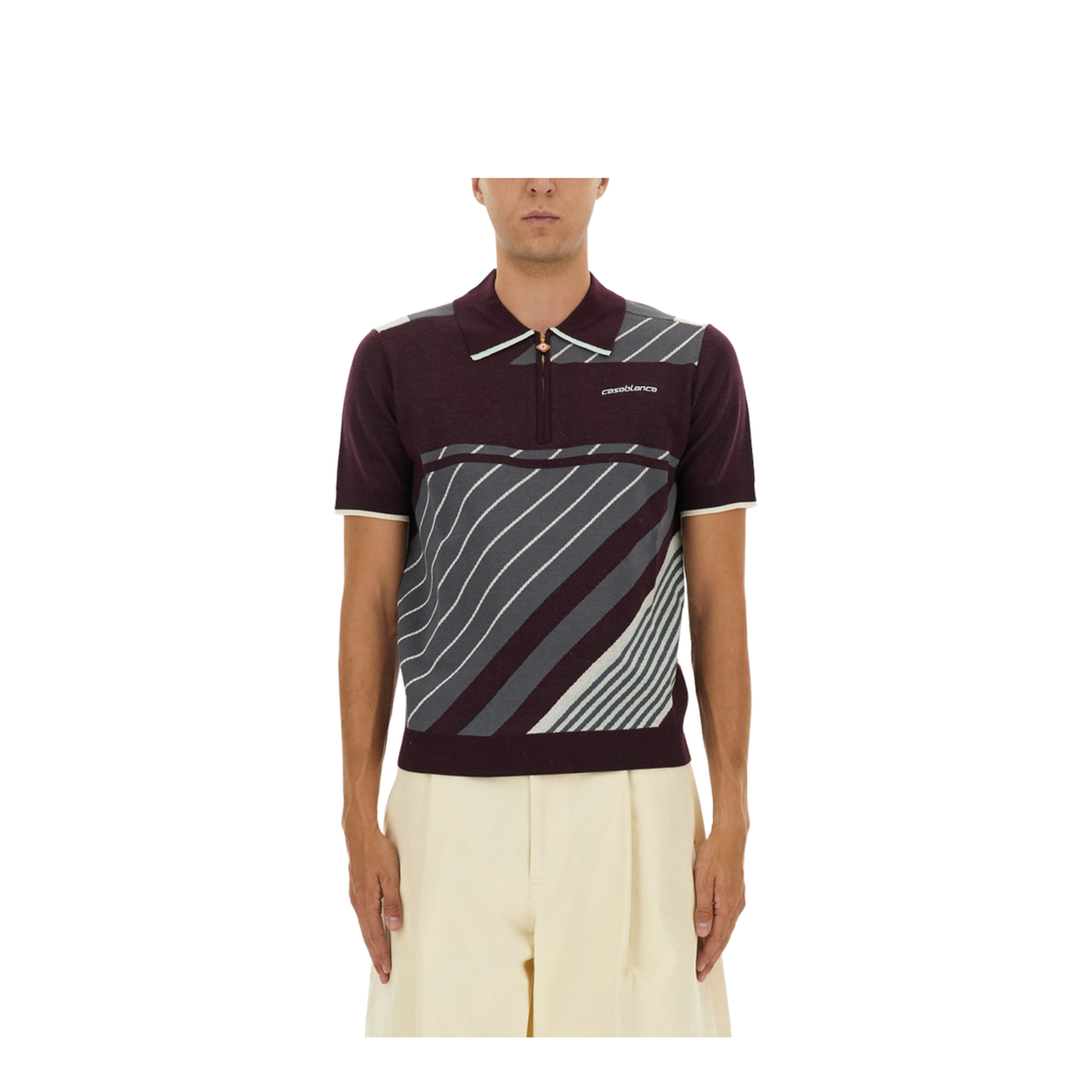 Diagonal Tennis Polo Shirt - Image 1