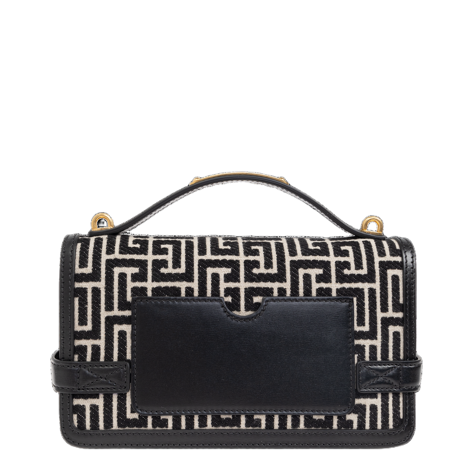 B-Buzz Shoulder Bag in Calfskin and PB Jacquard Canvas - Image 3