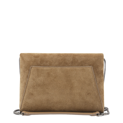 Suede Clutch Bag Brown - Image 5