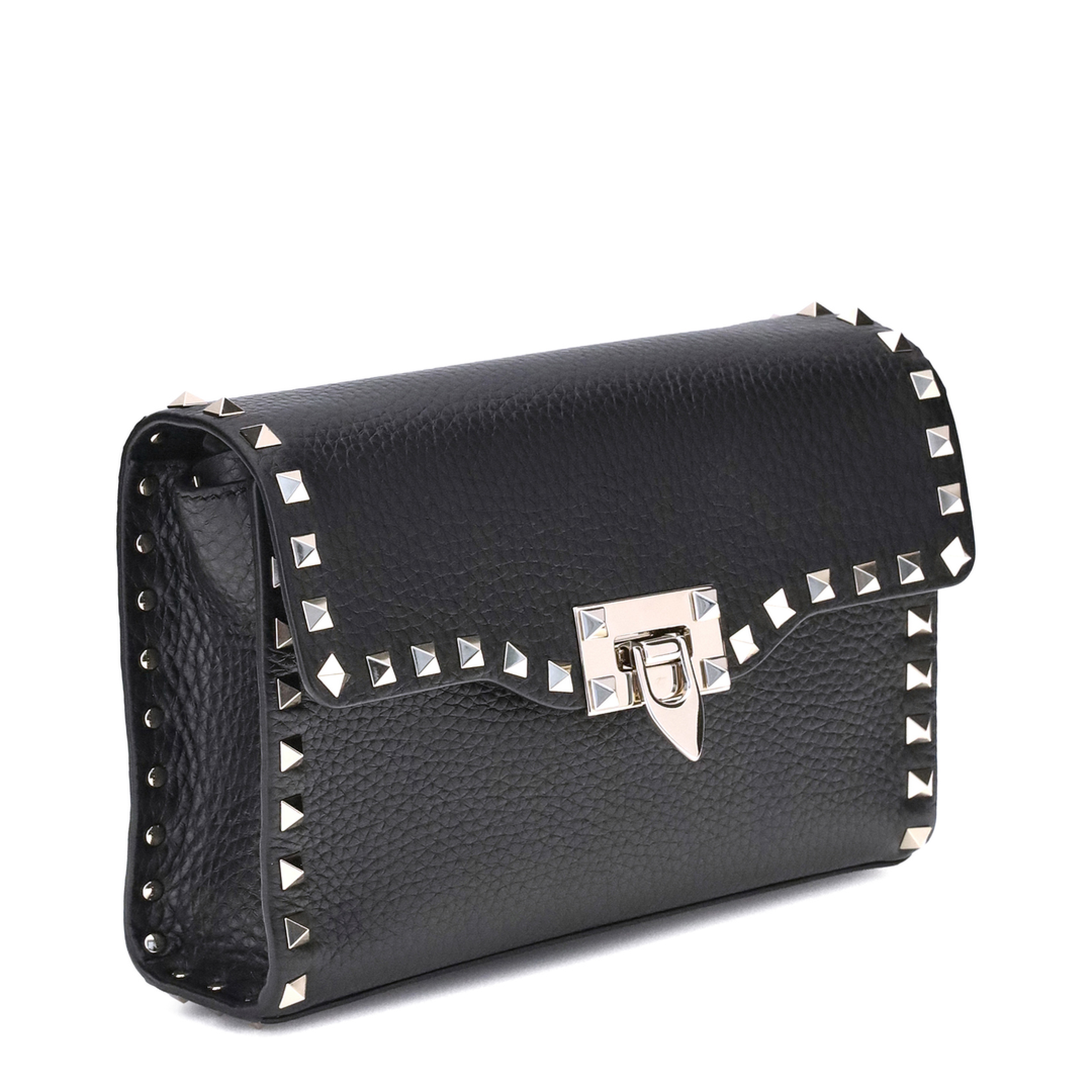 Rockstud Mini Shoulder Bag in Garnet Calfskin - Image 2