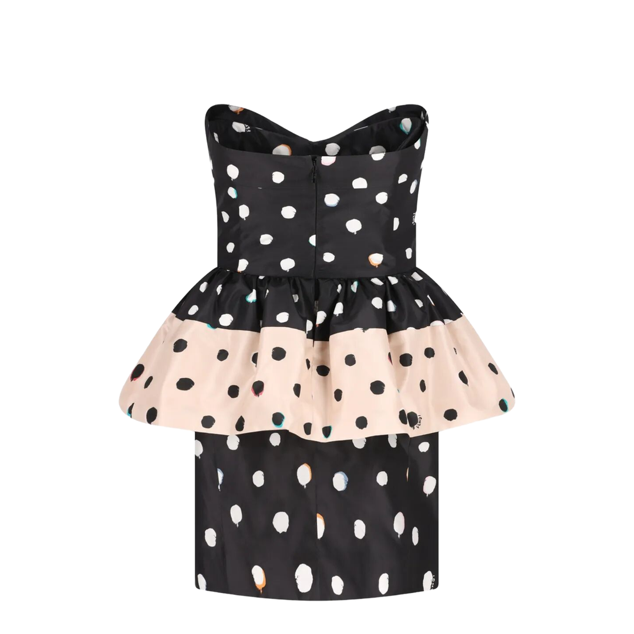 Dots-Print Taffeta Bustier Dress - Image 2