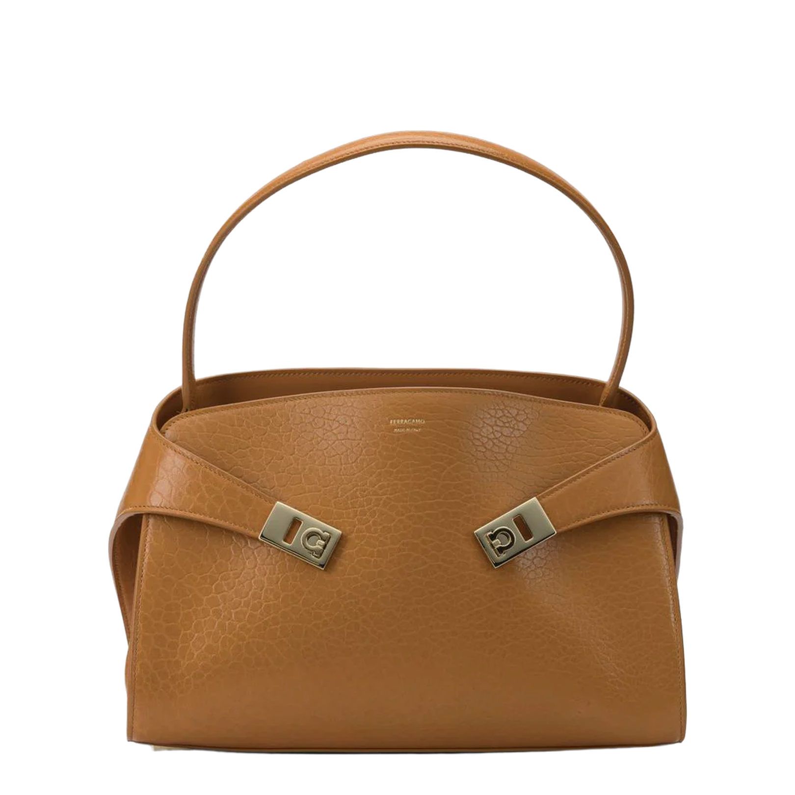Hug Soft Bicolor Shoulder Bag in Calfskin Orange - Image 1