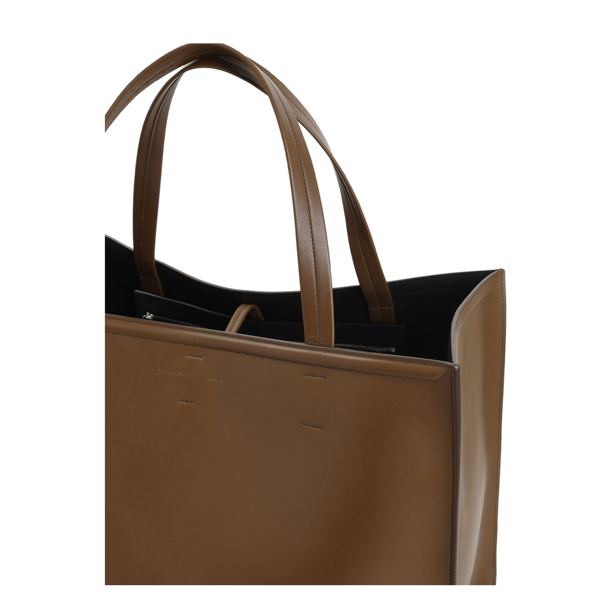 Slouch Cabas Large Calf Leather Tote Bag - Khaki Leather - Image 2