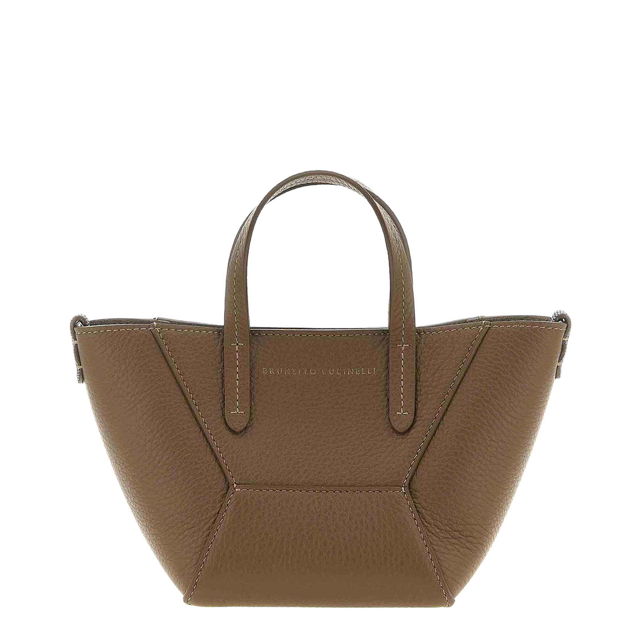 Duo Mini Leather Handbag Brown - Image 5