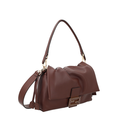 Mamma Baguette Medium Leather Shoulder Bag - Brown - Image 2