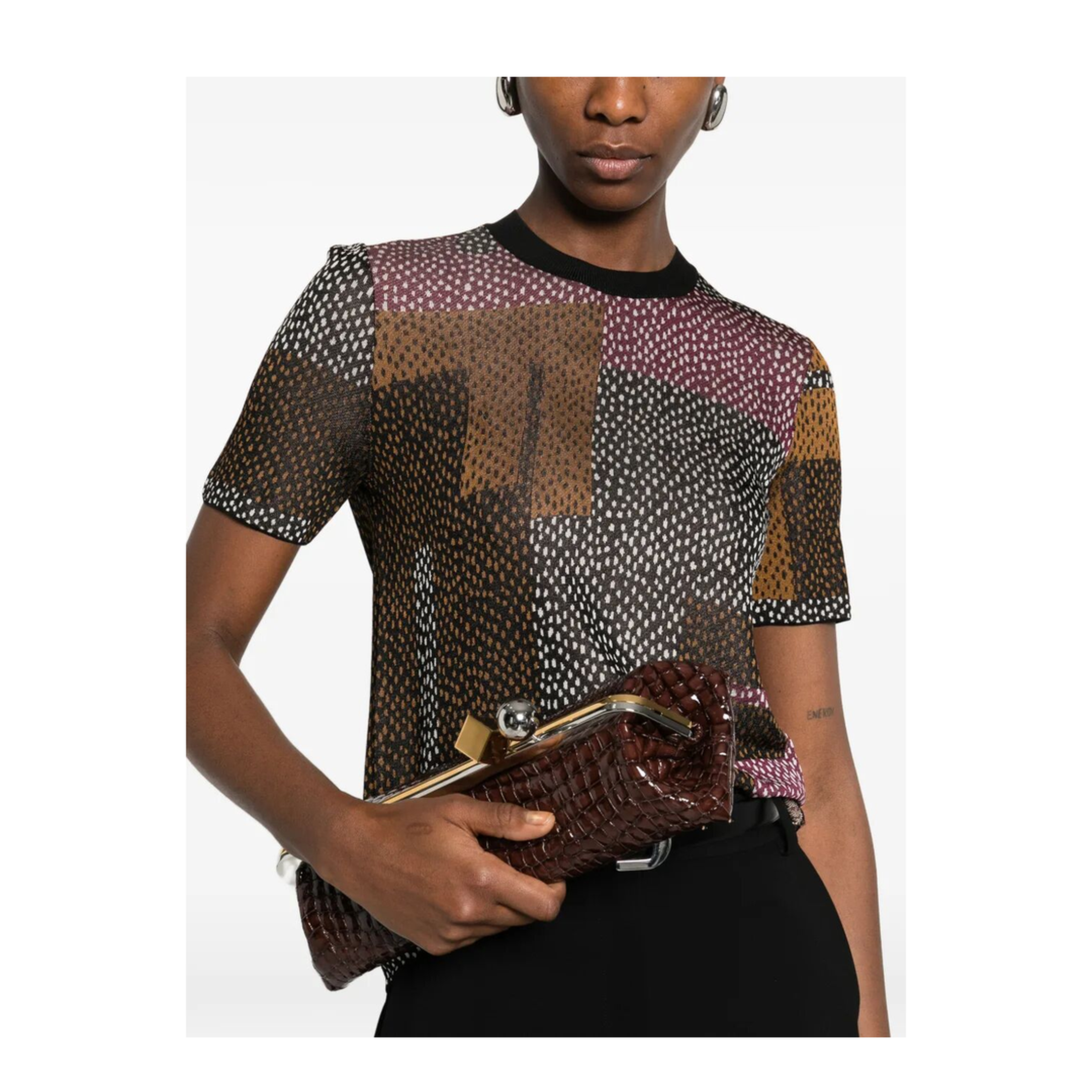 Peppered-Motif Short-Sleeved Jumper - Image 5