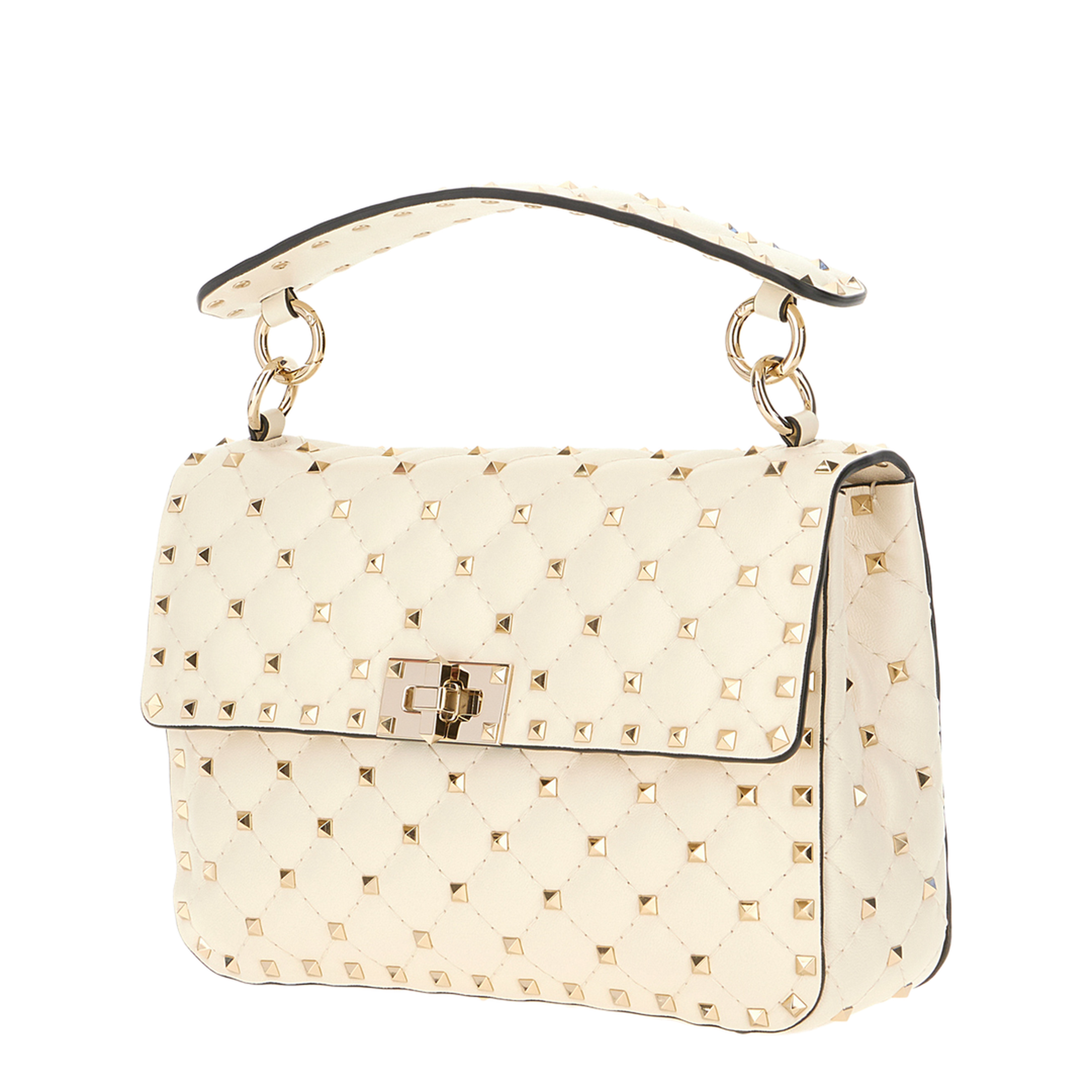 Ivory Nappa Leather Medium Rockstud Spike Handbag - Image 2