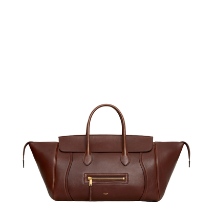 Medium New Luggage Bag Leather Brown - Image 1