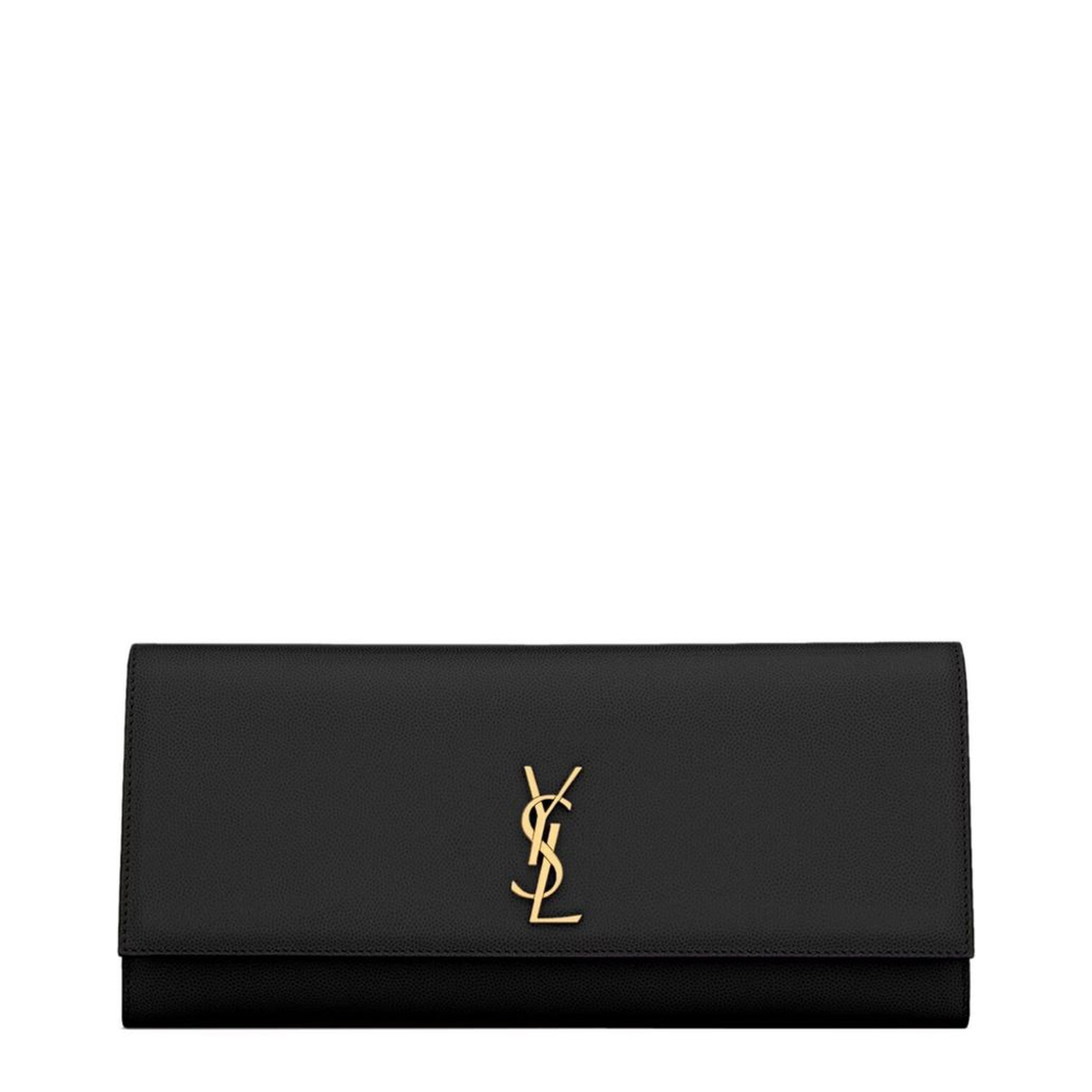 Kate Grain de Poudre Leather Clutch - Black - Image 2