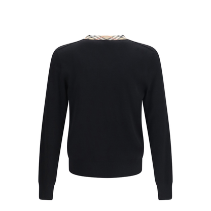 Check Trim Wool Sweater - Image 2
