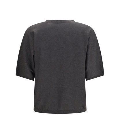 Short-sleeve Cashmere and Silk Sweater - Image 2