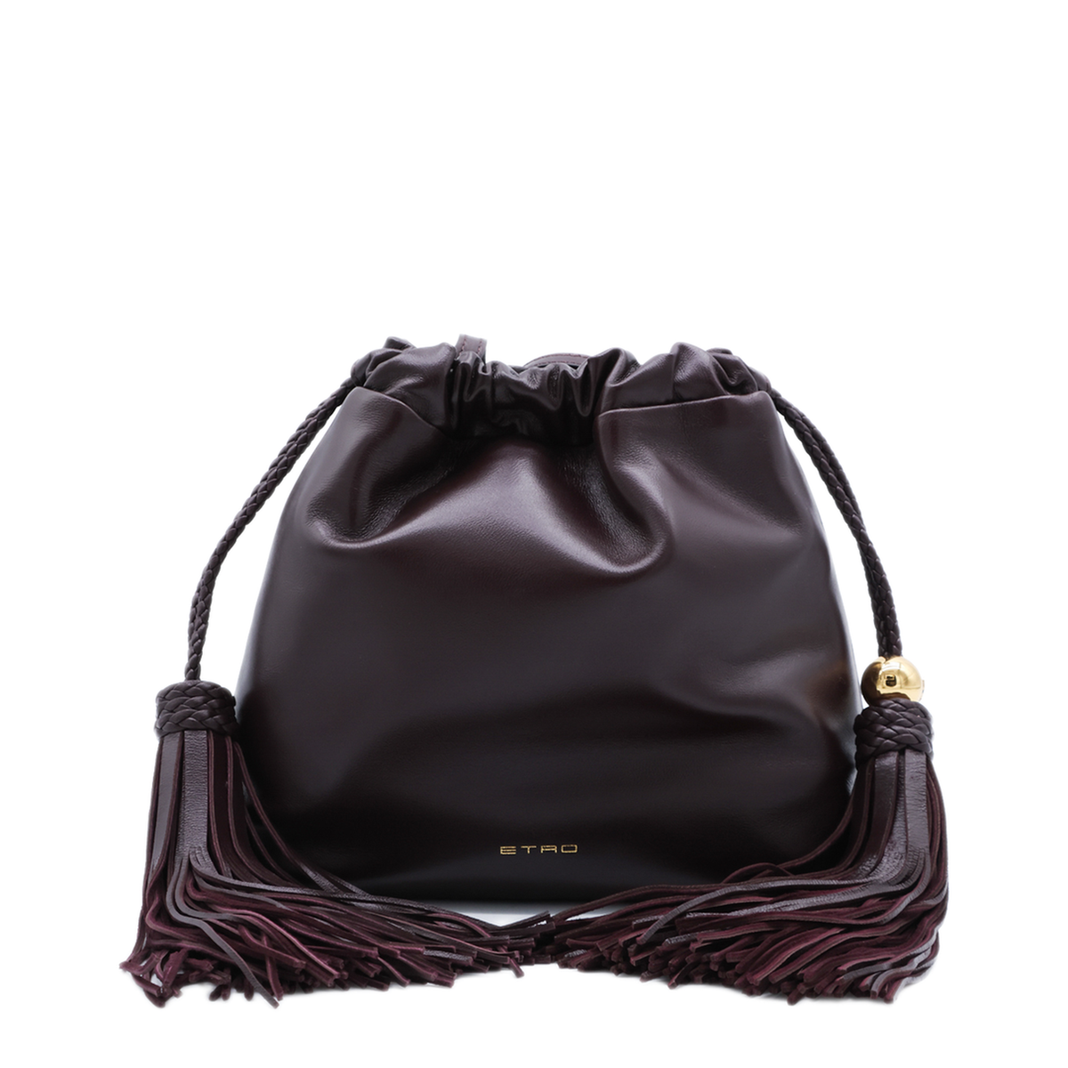 Kalispera Mini Leather with Tassels Shoulder Bags - Plum - Image 1