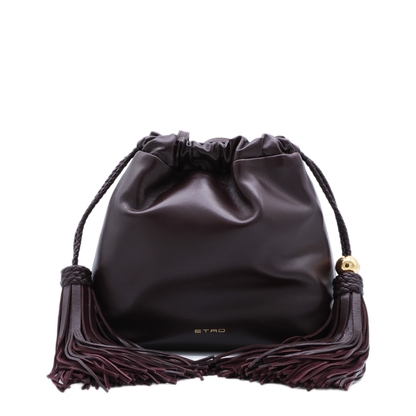 Kalispera Mini Leather with Tassels Shoulder Bags - Plum - Image 1