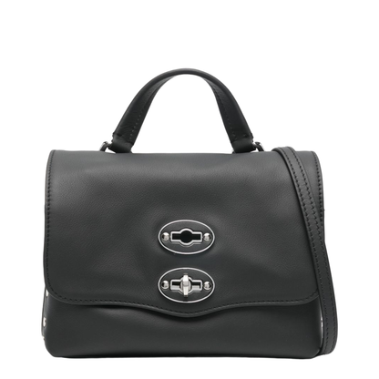 Postina Calfskin Messenger Bag - Black Nero - Image 1