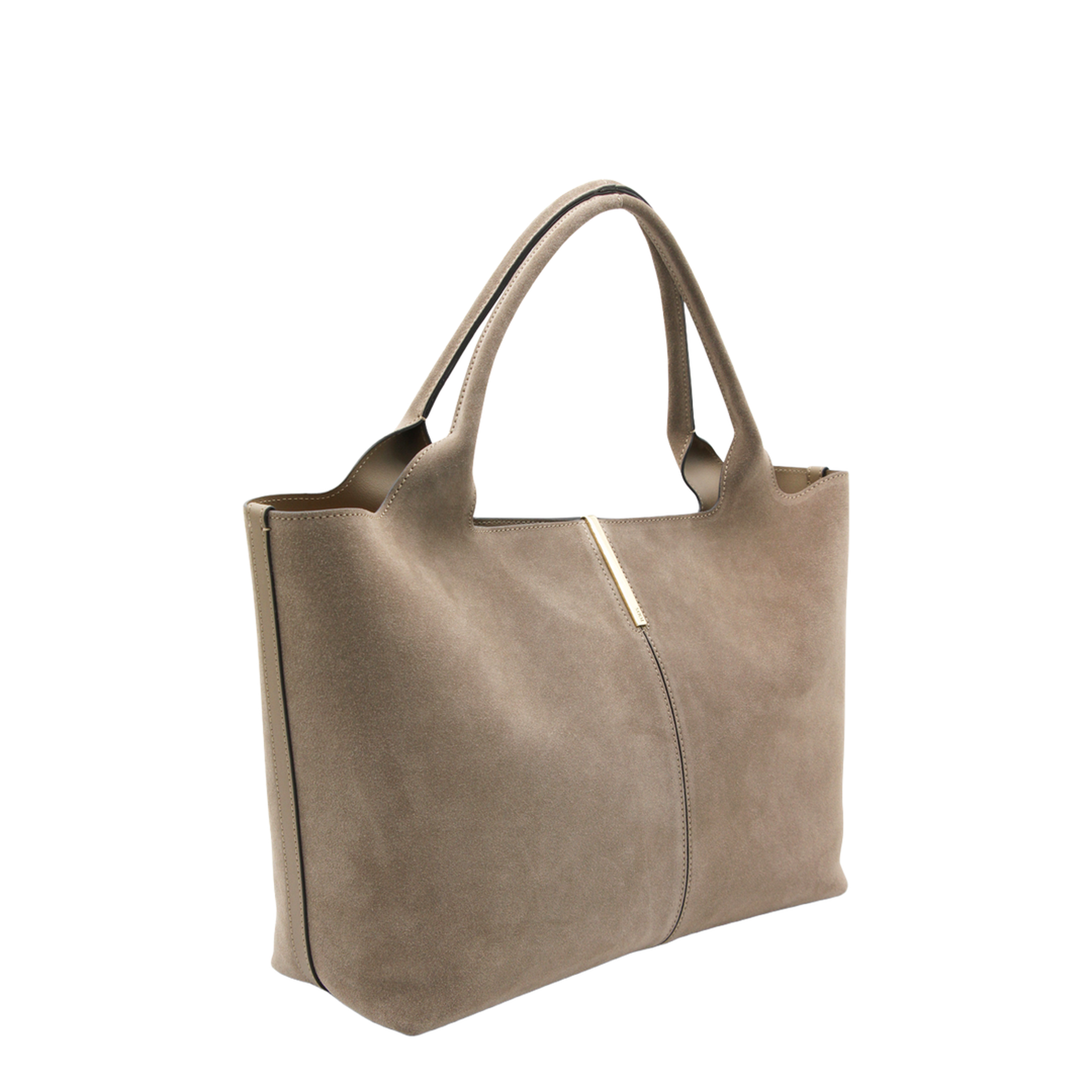 Medium Small Suede Shopping Bag - Beige - Image 3