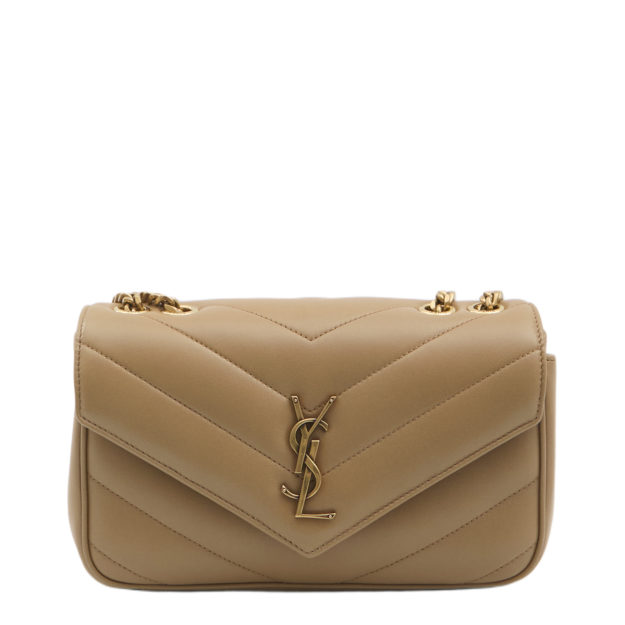 Loulou Small Matelassé Lambskin Crossbody Bag - Natural Tan - Image 1