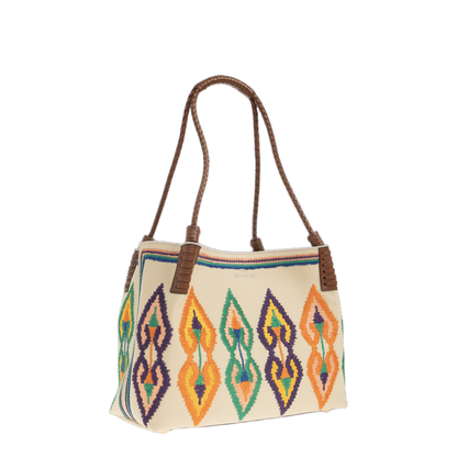 Shopper Bag Libra Medium Canvas with Embroidery - Image 3